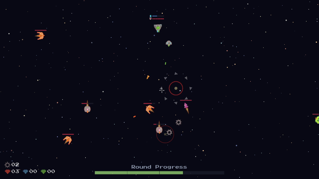 LaserWaves combat with mixed enemies and area attacks