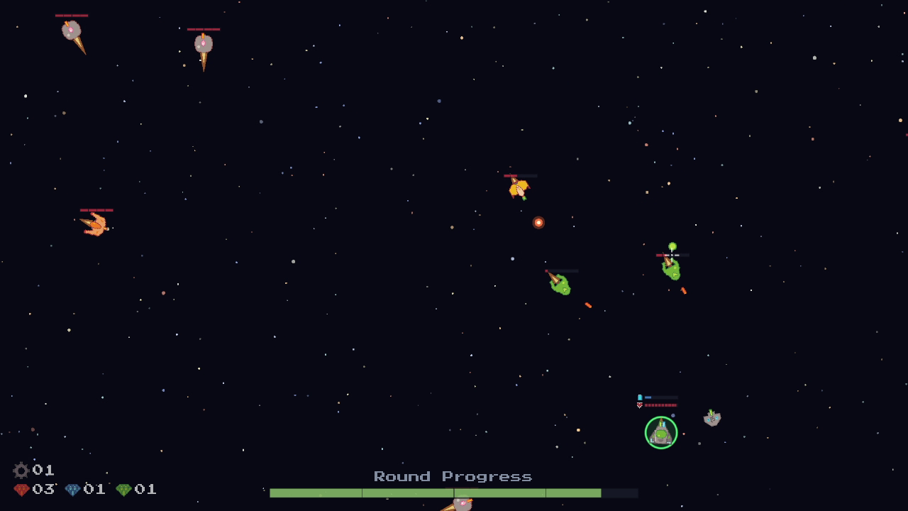 LaserWaves wave combat with mixed enemy ships