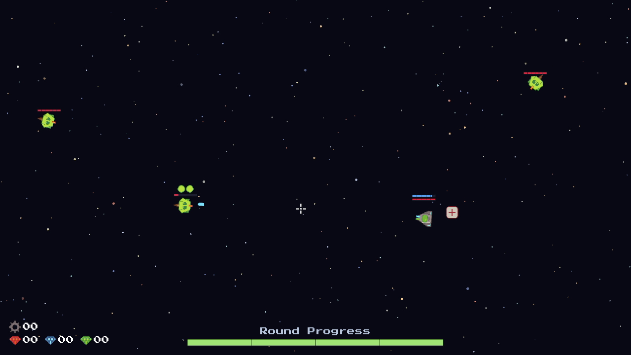 LaserWaves combat with mixed enemy types